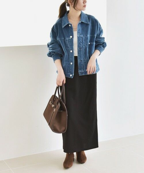 SHIPS / シップス ブルゾン | quaranciel:〈洗濯機可能〉コットン ベロア インディゴ ボリュームスリーブ ショート ブルゾン | 詳細1