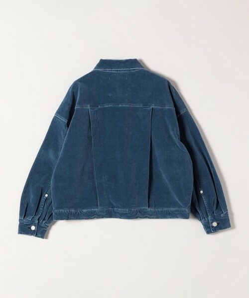 SHIPS / シップス ブルゾン | quaranciel:〈洗濯機可能〉コットン ベロア インディゴ ボリュームスリーブ ショート ブルゾン | 詳細12