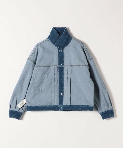 SHIPS / シップス ブルゾン | quaranciel:〈洗濯機可能〉コットン ベロア インディゴ ボリュームスリーブ ショート ブルゾン | 詳細18