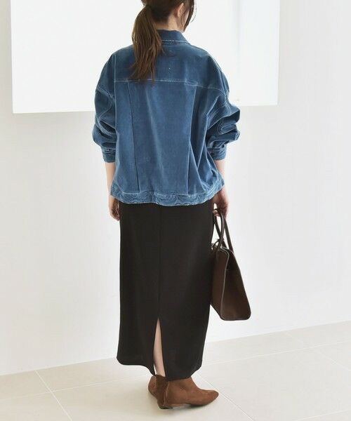 SHIPS / シップス ブルゾン | quaranciel:〈洗濯機可能〉コットン ベロア インディゴ ボリュームスリーブ ショート ブルゾン | 詳細2