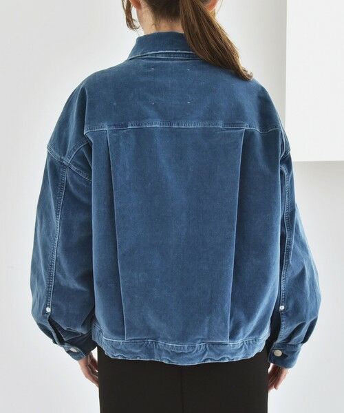 SHIPS / シップス ブルゾン | quaranciel:〈洗濯機可能〉コットン ベロア インディゴ ボリュームスリーブ ショート ブルゾン | 詳細22