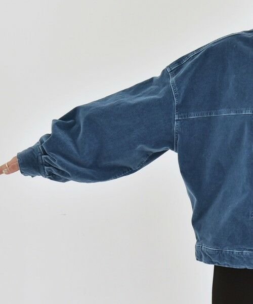 SHIPS / シップス ブルゾン | quaranciel:〈洗濯機可能〉コットン ベロア インディゴ ボリュームスリーブ ショート ブルゾン | 詳細23