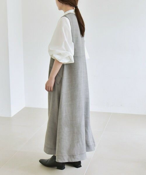 SHIPS / シップス ロング・マキシ丈ワンピース | quaranciel:〈洗濯機可能〉ウーステッド ステッチワーク ポケット フレア Vネック ワンピース | 詳細2