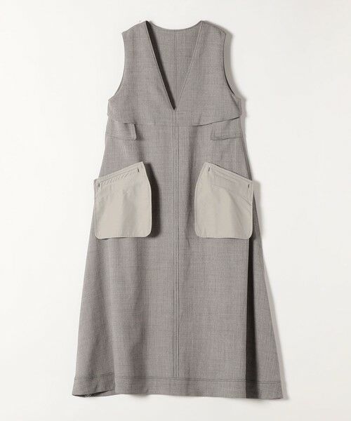 SHIPS / シップス ロング・マキシ丈ワンピース | quaranciel:〈洗濯機可能〉ウーステッド ステッチワーク ポケット フレア Vネック ワンピース | 詳細15