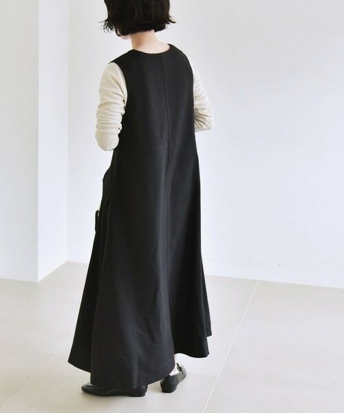 SHIPS / シップス ロング・マキシ丈ワンピース | quaranciel:〈洗濯機可能〉ウーステッド ステッチワーク ポケット フレア Vネック ワンピース | 詳細22