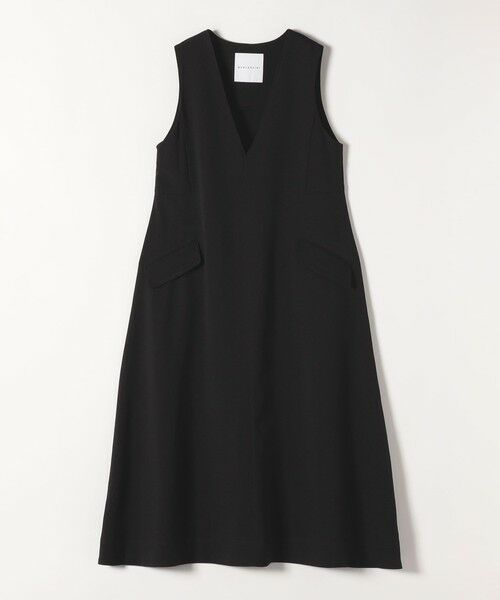 SHIPS / シップス ロング・マキシ丈ワンピース | quaranciel:〈洗濯機可能〉ウーステッド ステッチワーク ポケット フレア Vネック ワンピース | 詳細23