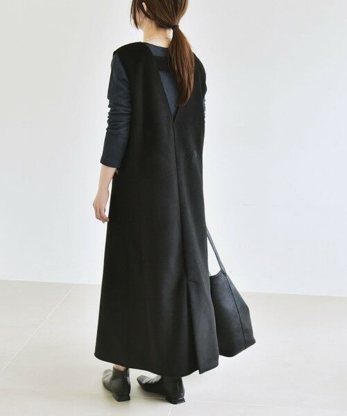 SHIPS / シップス ロング・マキシ丈ワンピース | quaranciel: ジャージー メルトン Vネック ジャンパー スカート | 詳細6