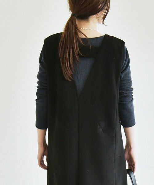 SHIPS / シップス ロング・マキシ丈ワンピース | quaranciel: ジャージー メルトン Vネック ジャンパー スカート | 詳細8