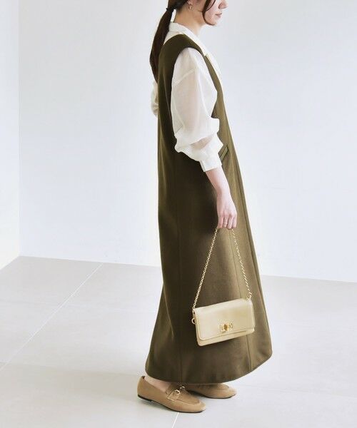 SHIPS / シップス ロング・マキシ丈ワンピース | quaranciel: ジャージー メルトン Vネック ジャンパー スカート | 詳細13