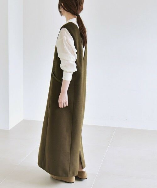 SHIPS / シップス ロング・マキシ丈ワンピース | quaranciel: ジャージー メルトン Vネック ジャンパー スカート | 詳細14