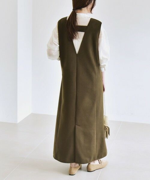 SHIPS / シップス ロング・マキシ丈ワンピース | quaranciel: ジャージー メルトン Vネック ジャンパー スカート | 詳細15