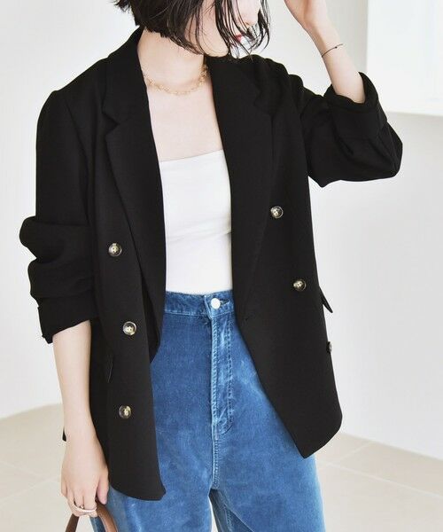 SHIPS / シップス テーラードジャケット | quaranciel:〈手洗い可能〉メッシュ ダブルブレスト テーラード ジャケット 25AW | 詳細6