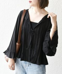 SHIPS / シップス シャツ・ブラウス | SHIPS any:〈洗濯機可能〉ラッフル リボン ピンタック フレアスリーブ ブラウス