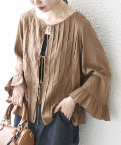 SHIPS / シップス シャツ・ブラウス | SHIPS any:〈洗濯機可能〉ラッフル リボン ピンタック フレアスリーブ ブラウス