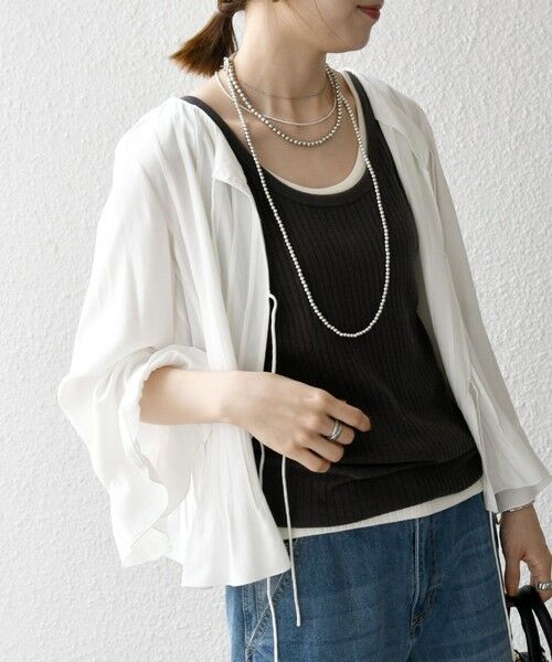 SHIPS / シップス シャツ・ブラウス | SHIPS any:〈洗濯機可能〉ラッフル リボン ピンタック フレアスリーブ ブラウス | 詳細3