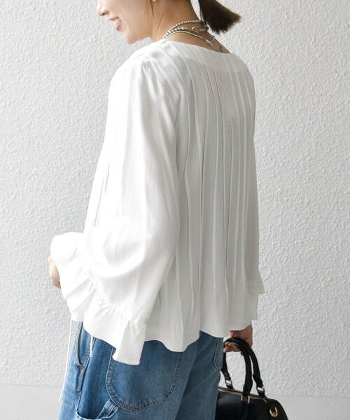 SHIPS / シップス シャツ・ブラウス | SHIPS any:〈洗濯機可能〉ラッフル リボン ピンタック フレアスリーブ ブラウス | 詳細5