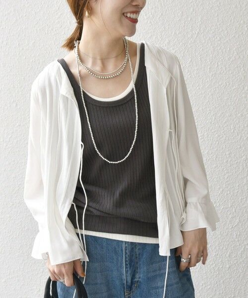 SHIPS / シップス シャツ・ブラウス | SHIPS any:〈洗濯機可能〉ラッフル リボン ピンタック フレアスリーブ ブラウス | 詳細7