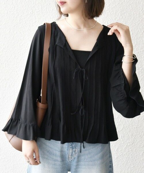 SHIPS / シップス シャツ・ブラウス | SHIPS any:〈洗濯機可能〉ラッフル リボン ピンタック フレアスリーブ ブラウス | 詳細13