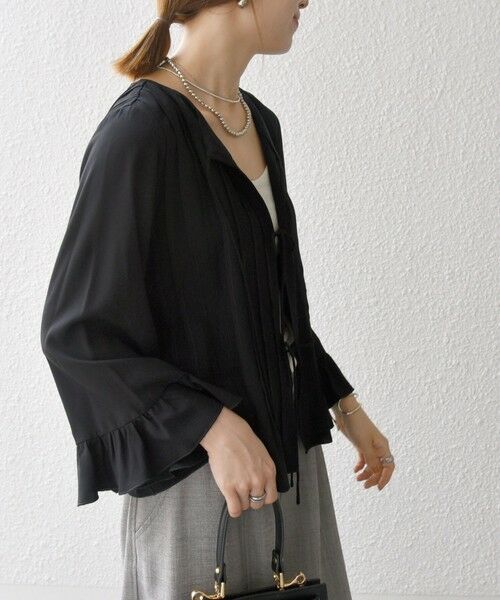 SHIPS / シップス シャツ・ブラウス | SHIPS any:〈洗濯機可能〉ラッフル リボン ピンタック フレアスリーブ ブラウス | 詳細16