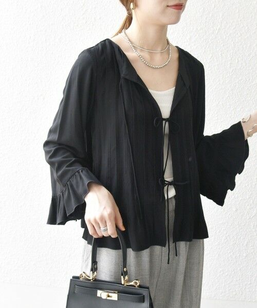 SHIPS / シップス シャツ・ブラウス | SHIPS any:〈洗濯機可能〉ラッフル リボン ピンタック フレアスリーブ ブラウス | 詳細18