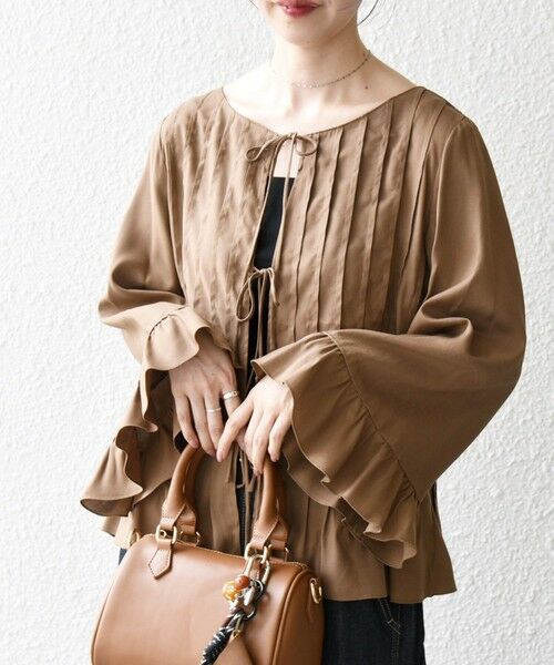 SHIPS / シップス シャツ・ブラウス | SHIPS any:〈洗濯機可能〉ラッフル リボン ピンタック フレアスリーブ ブラウス | 詳細29