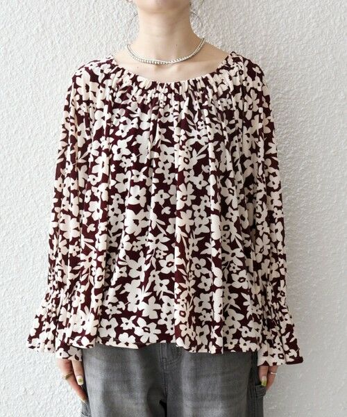 SHIPS / シップス シャツ・ブラウス | SHIPS any:〈洗濯機可能〉フラワー ポリエステル ベロア シャーリング ブラウス | 詳細15