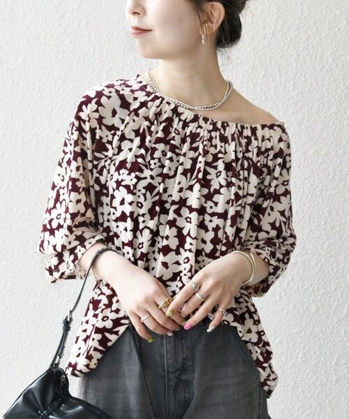 SHIPS / シップス シャツ・ブラウス | SHIPS any:〈洗濯機可能〉フラワー ポリエステル ベロア シャーリング ブラウス | 詳細3