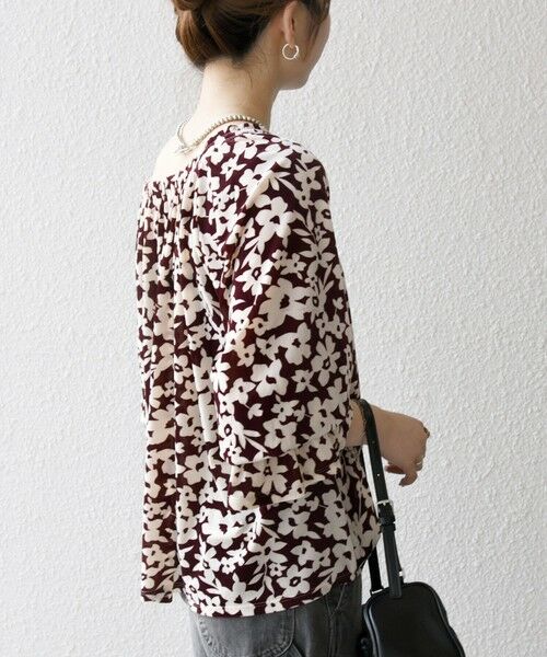 SHIPS / シップス シャツ・ブラウス | SHIPS any:〈洗濯機可能〉フラワー ポリエステル ベロア シャーリング ブラウス | 詳細5