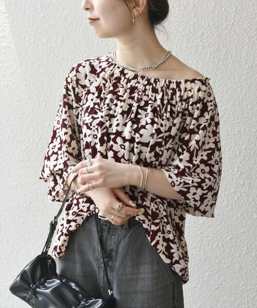 SHIPS / シップス シャツ・ブラウス | SHIPS any:〈洗濯機可能〉フラワー ポリエステル ベロア シャーリング ブラウス | 詳細7