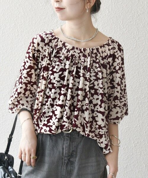 SHIPS / シップス シャツ・ブラウス | SHIPS any:〈洗濯機可能〉フラワー ポリエステル ベロア シャーリング ブラウス | 詳細8