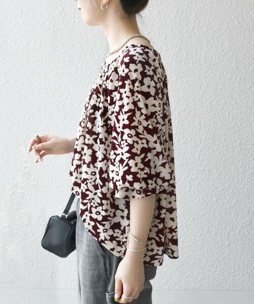 SHIPS / シップス シャツ・ブラウス | SHIPS any:〈洗濯機可能〉フラワー ポリエステル ベロア シャーリング ブラウス | 詳細9