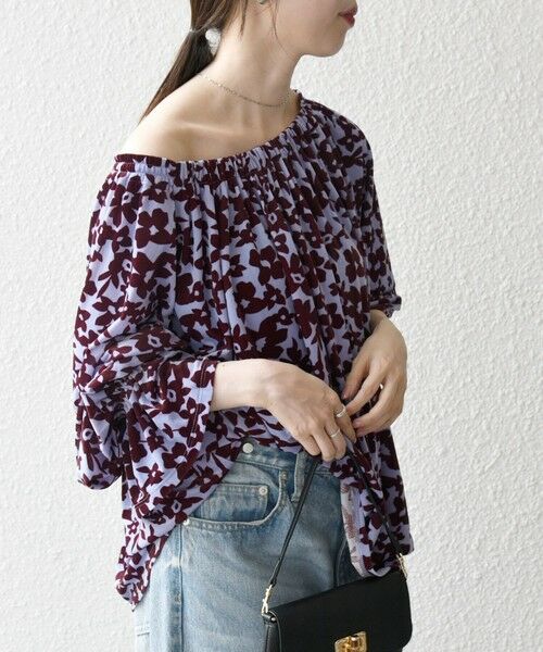 SHIPS / シップス シャツ・ブラウス | SHIPS any:〈洗濯機可能〉フラワー ポリエステル ベロア シャーリング ブラウス | 詳細22