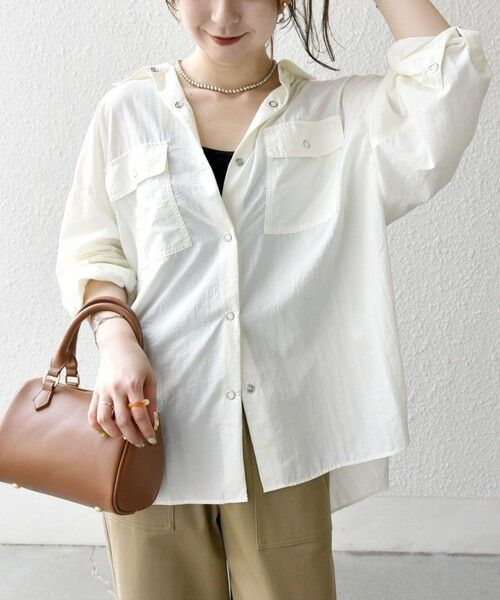 SHIPS / シップス シャツ・ブラウス | SHIPS any:〈多機能/洗濯機可能〉ナイロン タスラン ポケット ビッグ シャツ | 詳細6