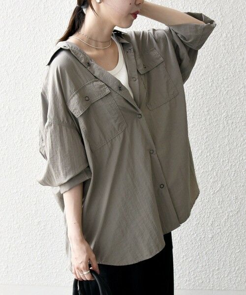 SHIPS / シップス シャツ・ブラウス | SHIPS any:〈多機能/洗濯機可能〉ナイロン タスラン ポケット ビッグ シャツ | 詳細15