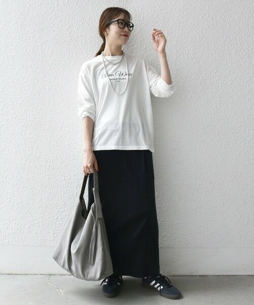 SHIPS / シップス Tシャツ | 【SHIPS any別注】MONMIMI:〈洗濯機可能〉ロゴ プリント ロンTEE 25AW | 詳細1