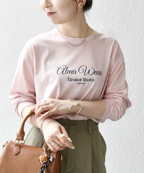 SHIPS / シップス Tシャツ | 【SHIPS any別注】MONMIMI:〈洗濯機可能〉ロゴ プリント ロンTEE 25AW(ピンク)