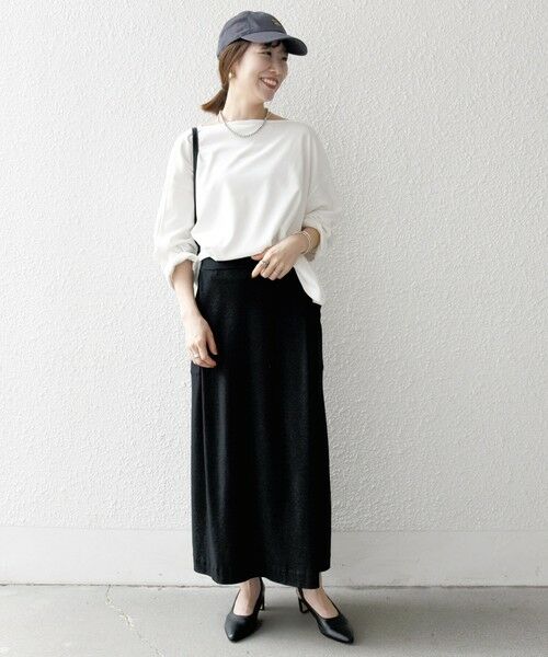 SHIPS / シップス Tシャツ | SHIPS any:〈接触冷感/汗染み防止加工/洗濯機可能〉ボートネック ワイド ロンTEE | 詳細1