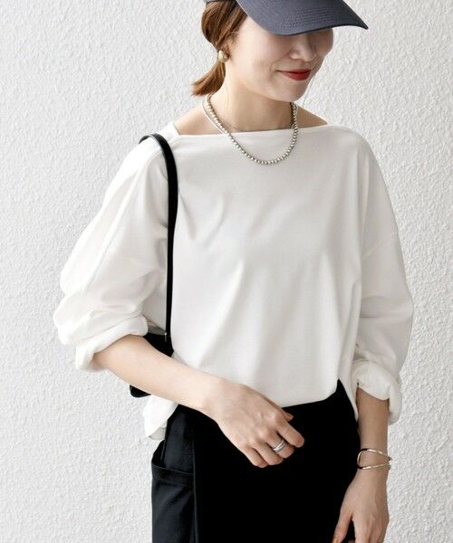 SHIPS / シップス Tシャツ | SHIPS any:〈接触冷感/汗染み防止加工/洗濯機可能〉ボートネック ワイド ロンTEE | 詳細3