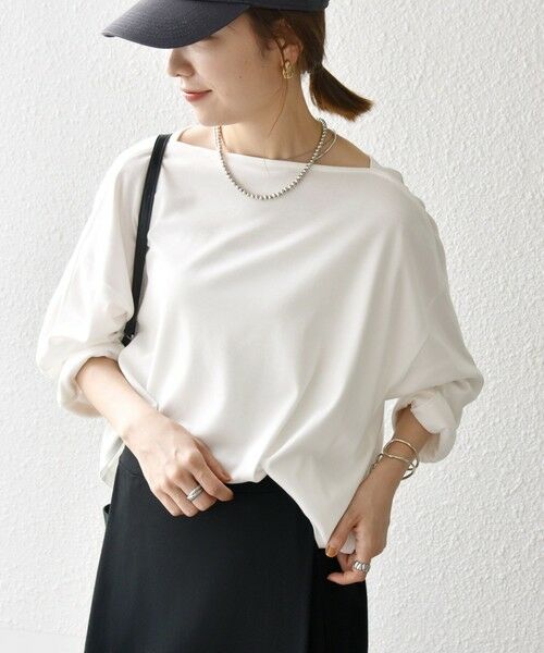 SHIPS / シップス Tシャツ | SHIPS any:〈接触冷感/汗染み防止加工/洗濯機可能〉ボートネック ワイド ロンTEE | 詳細6