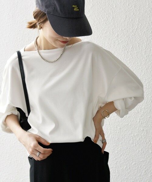 SHIPS / シップス Tシャツ | SHIPS any:〈接触冷感/汗染み防止加工/洗濯機可能〉ボートネック ワイド ロンTEE | 詳細7