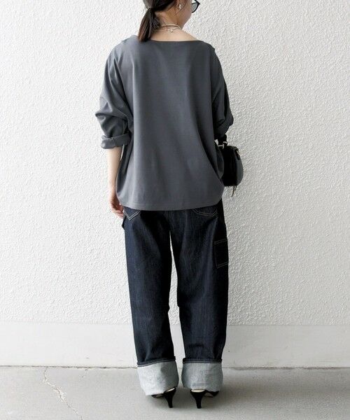 SHIPS / シップス Tシャツ | SHIPS any:〈接触冷感/汗染み防止加工/洗濯機可能〉ボートネック ワイド ロンTEE | 詳細12