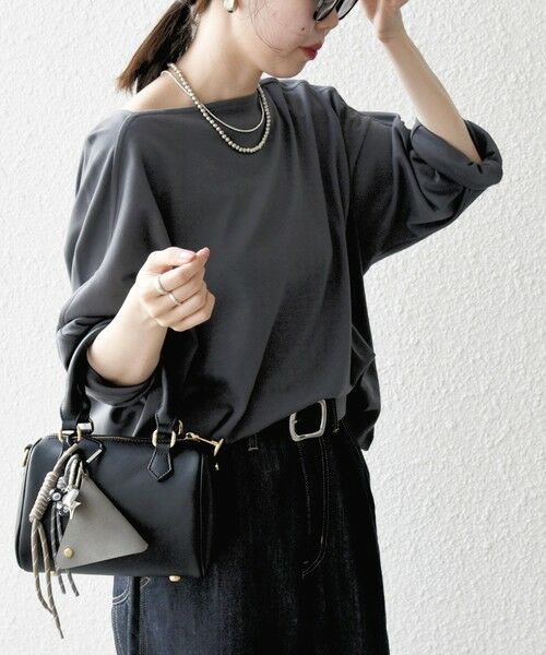 SHIPS / シップス Tシャツ | SHIPS any:〈接触冷感/汗染み防止加工/洗濯機可能〉ボートネック ワイド ロンTEE | 詳細14