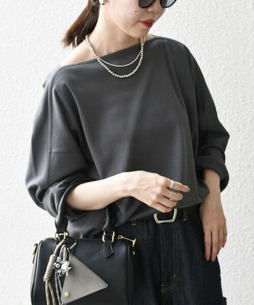 SHIPS / シップス Tシャツ | SHIPS any:〈接触冷感/汗染み防止加工/洗濯機可能〉ボートネック ワイド ロンTEE | 詳細17