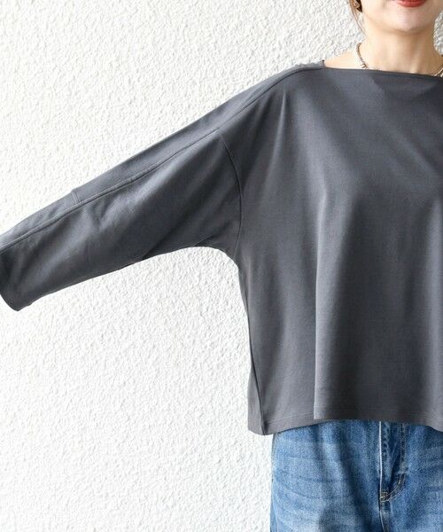 SHIPS / シップス Tシャツ | SHIPS any:〈接触冷感/汗染み防止加工/洗濯機可能〉ボートネック ワイド ロンTEE | 詳細27
