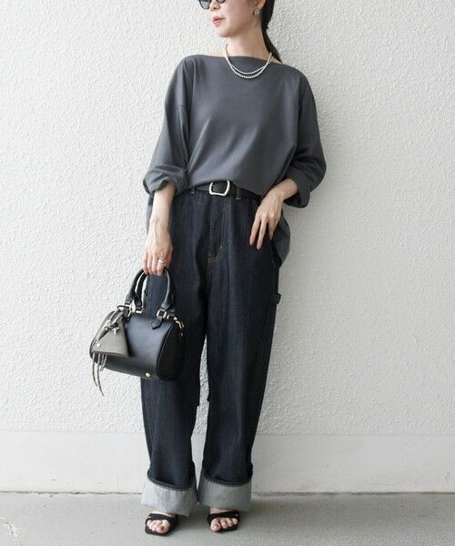 SHIPS / シップス Tシャツ | SHIPS any:〈接触冷感/汗染み防止加工/洗濯機可能〉ボートネック ワイド ロンTEE | 詳細11