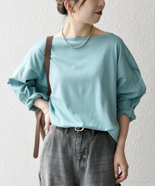SHIPS / シップス Tシャツ | SHIPS any:〈接触冷感/汗染み防止加工/洗濯機可能〉ボートネック ワイド ロンTEE | 詳細30