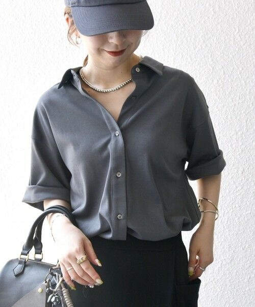 SHIPS / シップス シャツ・ブラウス | SHIPS any:〈接触冷感/汗染み防止加工/洗濯機可能〉ジャージー ワイド シャツ | 詳細12