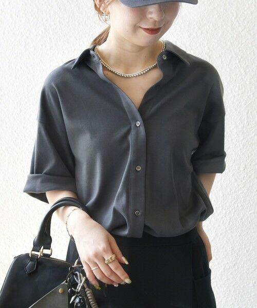 SHIPS / シップス シャツ・ブラウス | SHIPS any:〈接触冷感/汗染み防止加工/洗濯機可能〉ジャージー ワイド シャツ | 詳細14