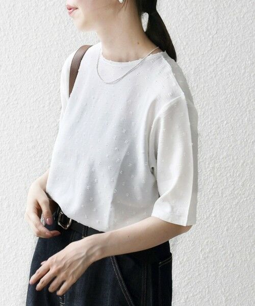 SHIPS for women / シップスウィメン SHIPS any:〈洗濯機可能〉カットドビー ジャージー クルーネック TEE SHIPS any:〈洗濯機可能〉カットドビー ジャージー クルーネック