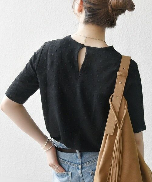 SHIPS / シップス Tシャツ | SHIPS any:〈洗濯機可能〉カットドビー ジャージー クルーネック TEE（ブラック）